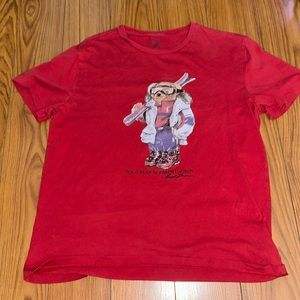 Polo Bear Ski Tee Shirt Red Men’s Medium